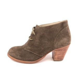 Boden Taupe Olive Suede Leather Prairie Ankle Booties EUR 40